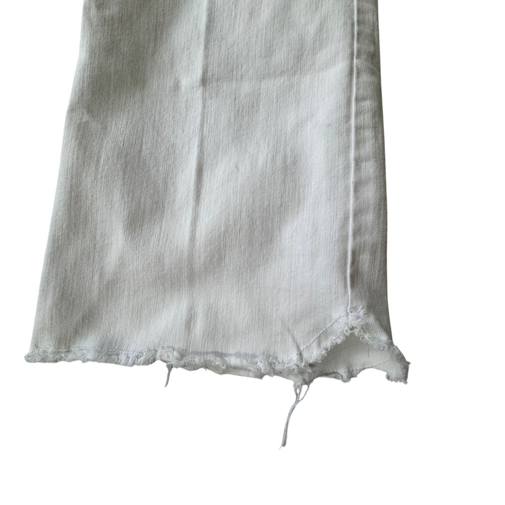 Democracy Ab solution White Cropped Jeans Womens 14 Raw Hem Frayed Tummy Control - Picture 5 of 10